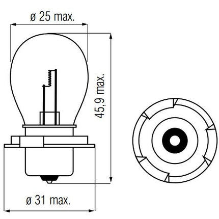 Scooterlamp 6 V 25 W P26S