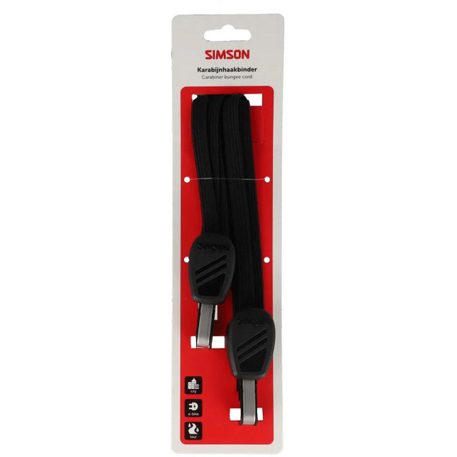 Simson karabijnhaakbinder 71 cm zwart - verpakking