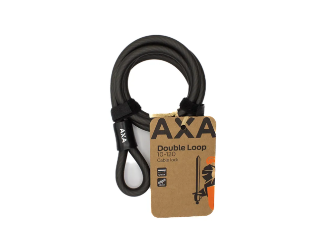 Slotkabel Axa Double Loop 120/10 - zwart - afbeelding 2