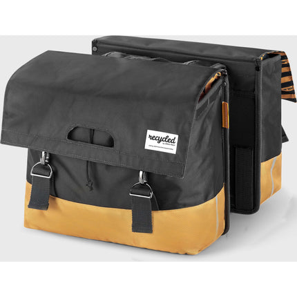 UrbanProof dubbele fietstas RPET 40l grijs-geel