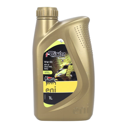 Eni i-Ride 15W-50 semi-synthetische 4T-scooterolie, 1 L – vooraanzicht