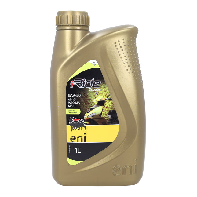 Eni i-Ride 15W-50 semi-synthetische 4T-scooterolie, 1 L – vooraanzicht