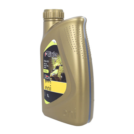 Eni i-Ride 15W-50 semi-synthetische 4T-scooterolie, 1 L – zijaanzicht