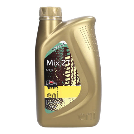 Eni Mix 2T minerale olie voor bromfiets, motor en scooter, 1 L – vooraanzicht