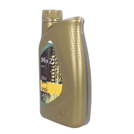 Eni Mix 2T minerale olie voor bromfiets, motor en scooter, 1 L – zijaanzicht