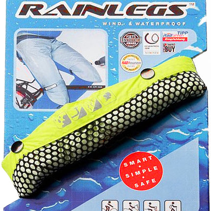 Rainlegs Safety Yellow beenbeschermers maat L in verpakking