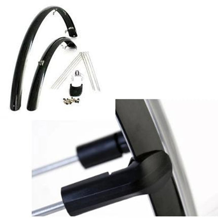 Bicycle mudguard - Eurofender Mudguard Set Rapido 46mm 28 Inch Black