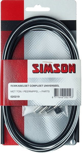 Remkabelset compleet Simson universeel - zwart