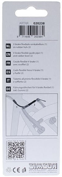 Simson Remkabelbuis V-Brake Flexibel incl. Rubbers