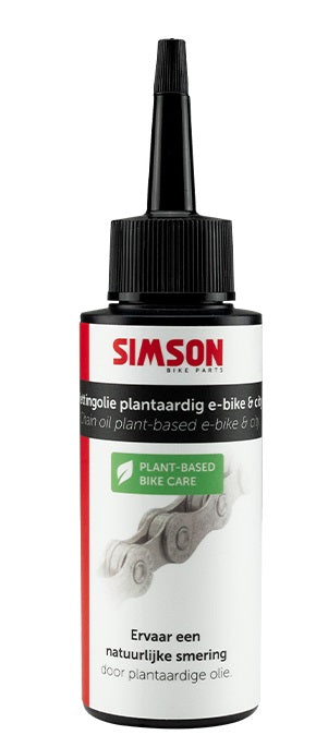 Kettingolie Simson plantaardig voor E-bike & city bike - zwart/rood