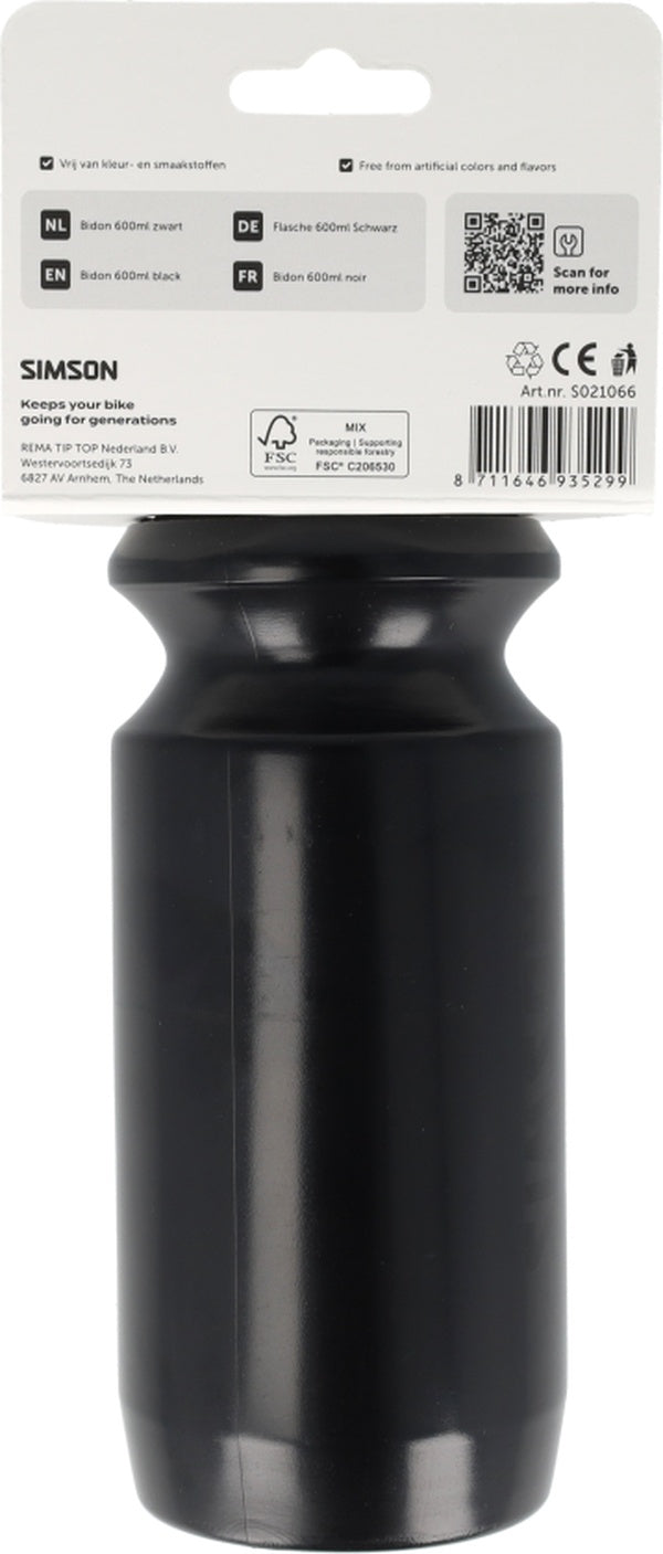 Simson Bidon - 600 ml - Mat Zwart
