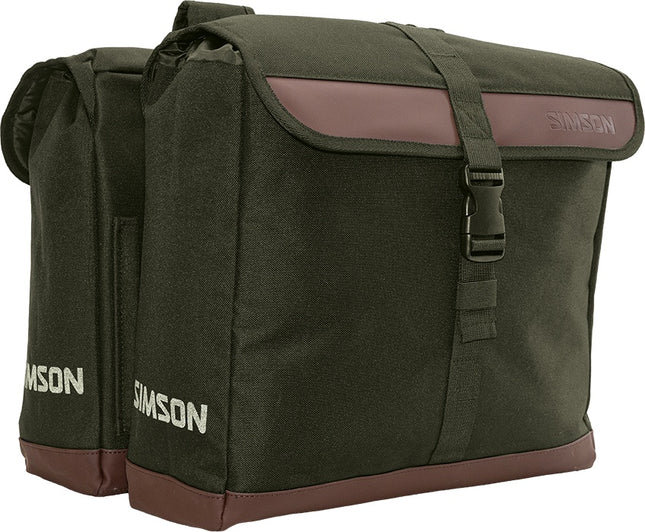 Dubbele fietstas Simson Urban 35 liter - olijf groen