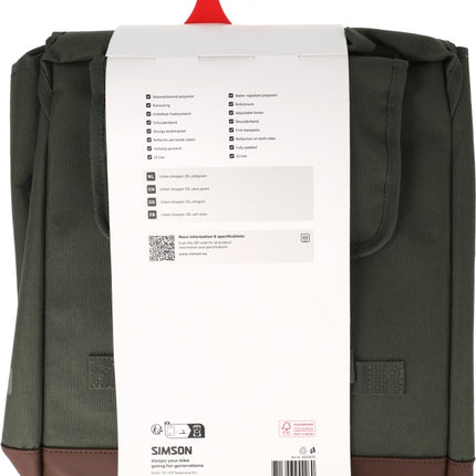 Enkele fietstas Simson urban 15 liter - olijf groen
