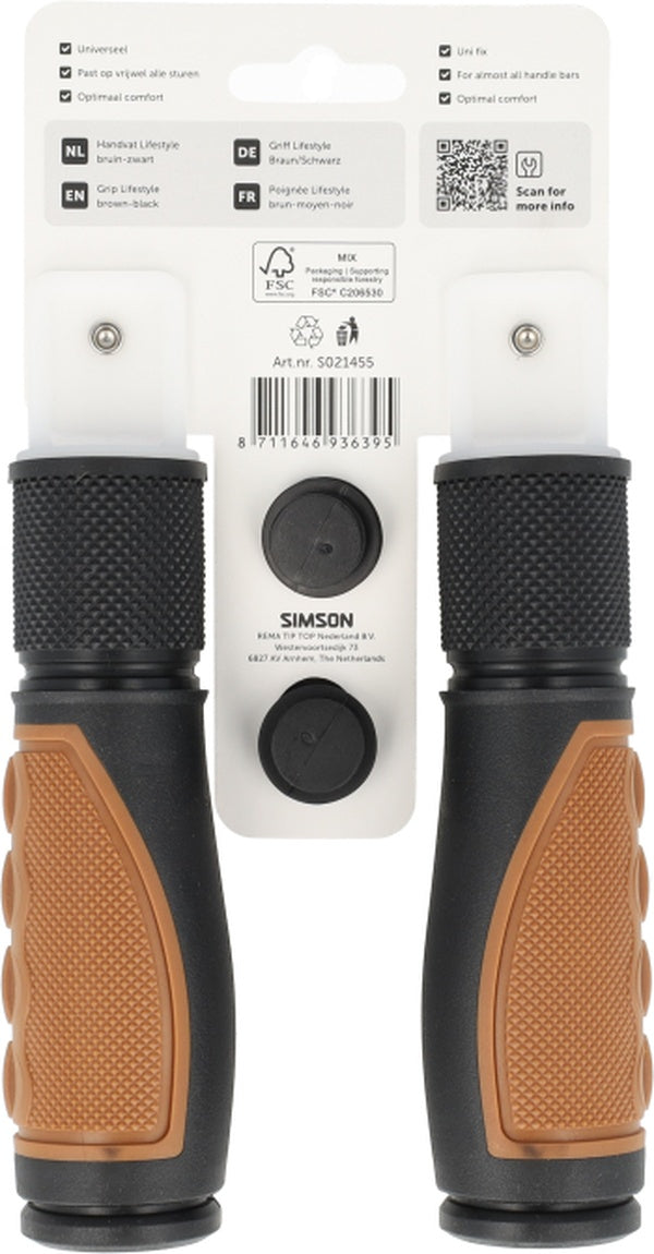 Handvatten Simson Lifestyle middenbruin-zwart