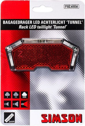 Batterij bagagedrager achterlicht Simson Tunnel 3 LED - Auto/On/Off - afbeelding 3