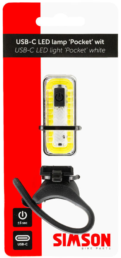 Koplamp Simson USB-C LED lamp pocket - wit