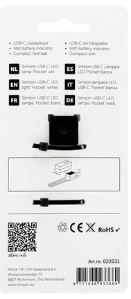 Koplamp Simson USB-C LED lamp pocket - wit - afbeelding 2