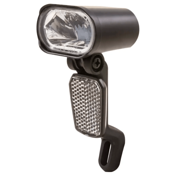 Spanninga Axendo 15XE zwarte fietskoplamp 15 lux voor 6–12 V DC