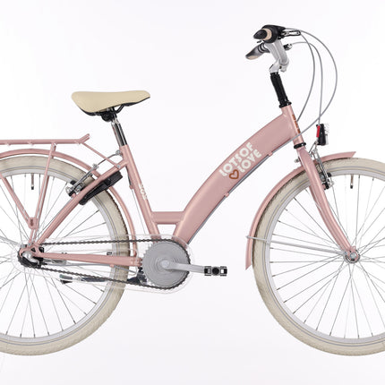 Kinderfiets Bikefun Lots of Love 24 inch met Nexus 3 versnelling/remnaaf - Mahogany Roze