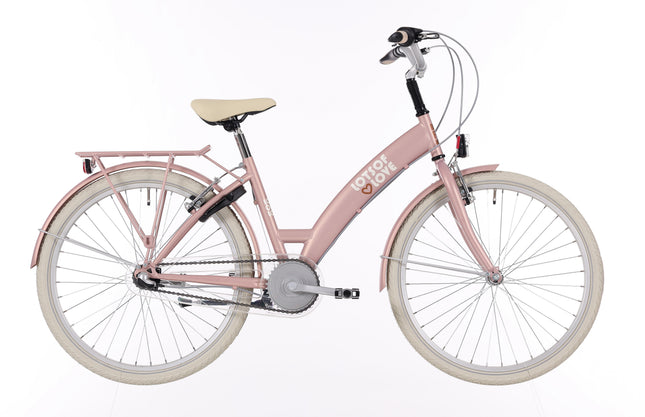 Kinderfiets Bikefun Lots of Love 24 inch met Nexus 3 versnelling/remnaaf - Mahogany Roze