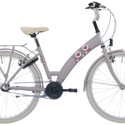 Kinderfiets Bikefun Lots of Love 24 inch met Nexus 3 versnelling/remnaaf - Adobe Roze
