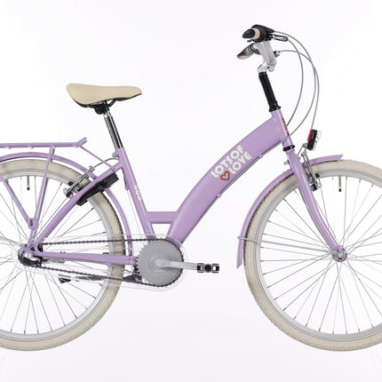 Kinderfiets Bikefun Lots of Love 24 inch met Nexus 3 versnelling/remnaaf - Mat Lila/Violet
