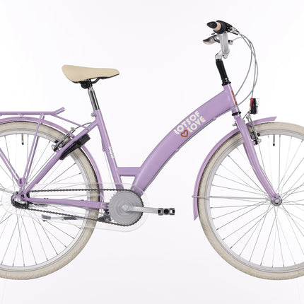 Kinderfiets Bikefun Lots of Love 26 inch met Nexus 3 versnelling/remnaaf - Mat Lila/Violet