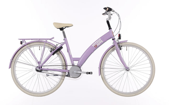 Kinderfiets Bikefun Lots of Love 26 inch met Nexus 3 versnelling/remnaaf - Mat Lila/Violet