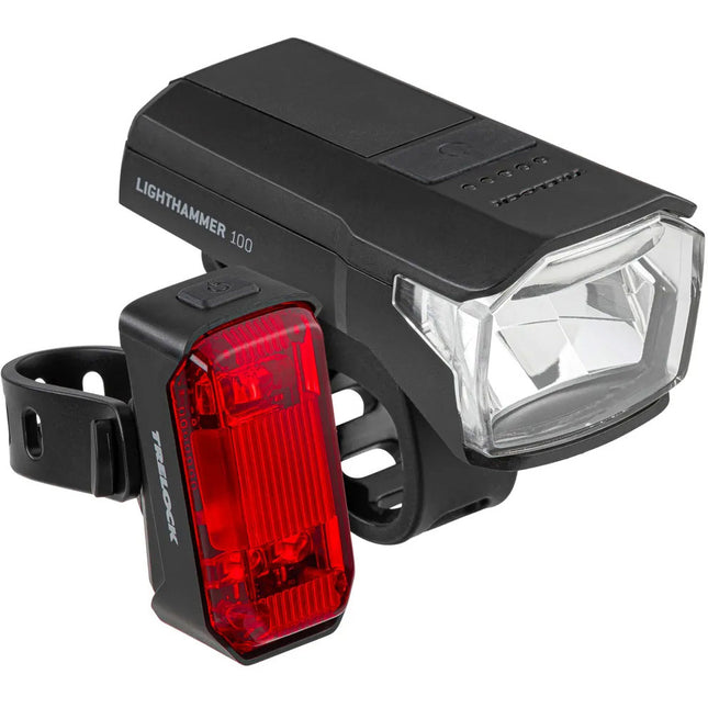 Trelock Lighthammer 100 USB-verlichtingsset met voor- en achterlicht
